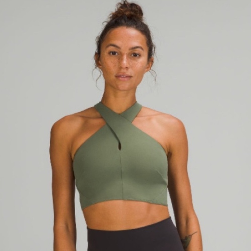 Lululemon Athletica Olive Cross-Back Top